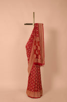 Handwoven Red Bandhani Georgette Saree