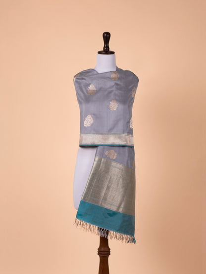 Handwoven Grey Silk Dupatta