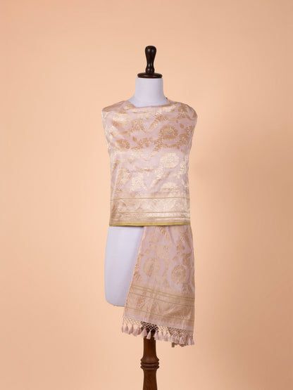 Handwoven Peach Silk Dupatta