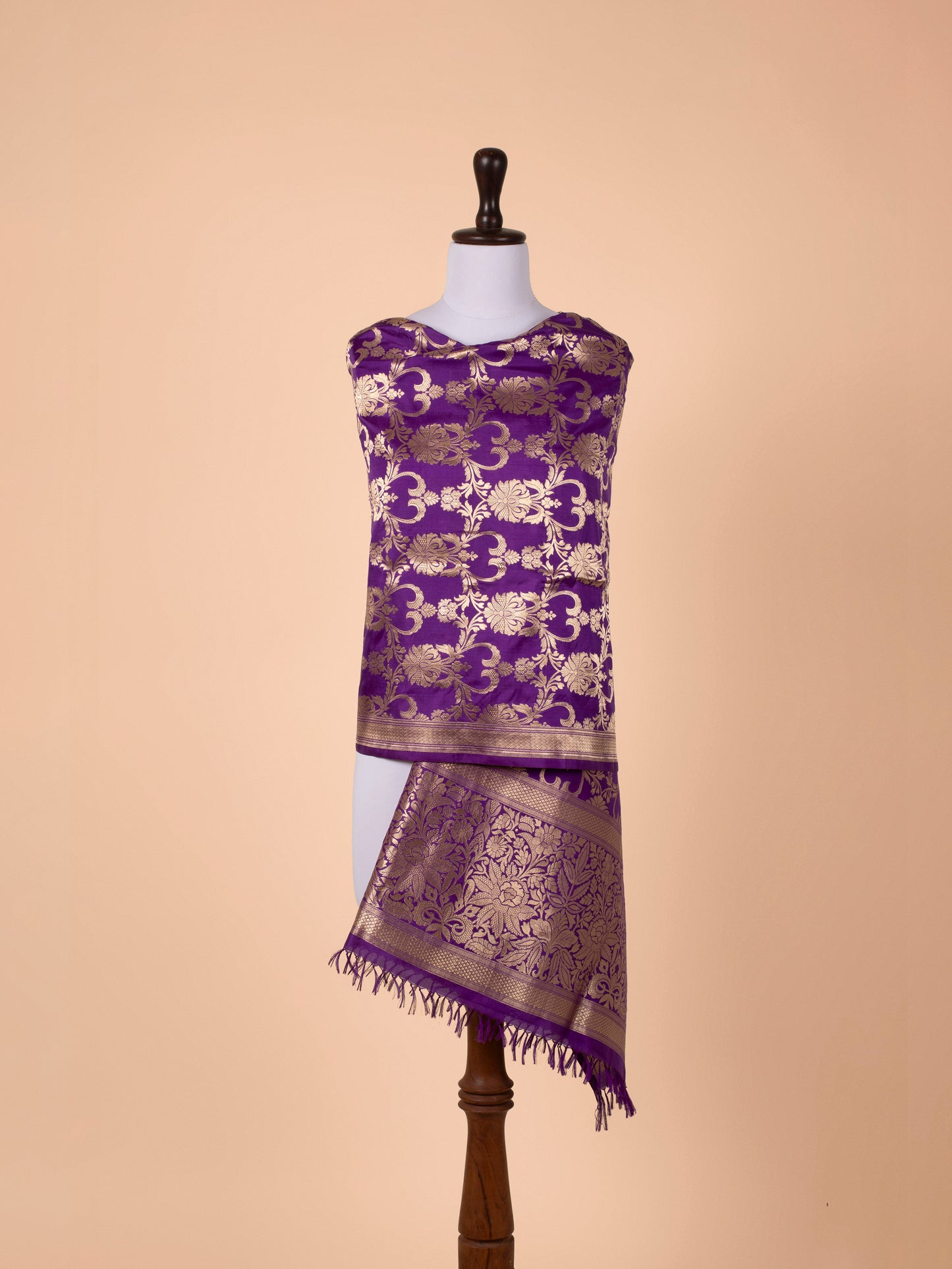 Handwoven Purple Silk Dupatta