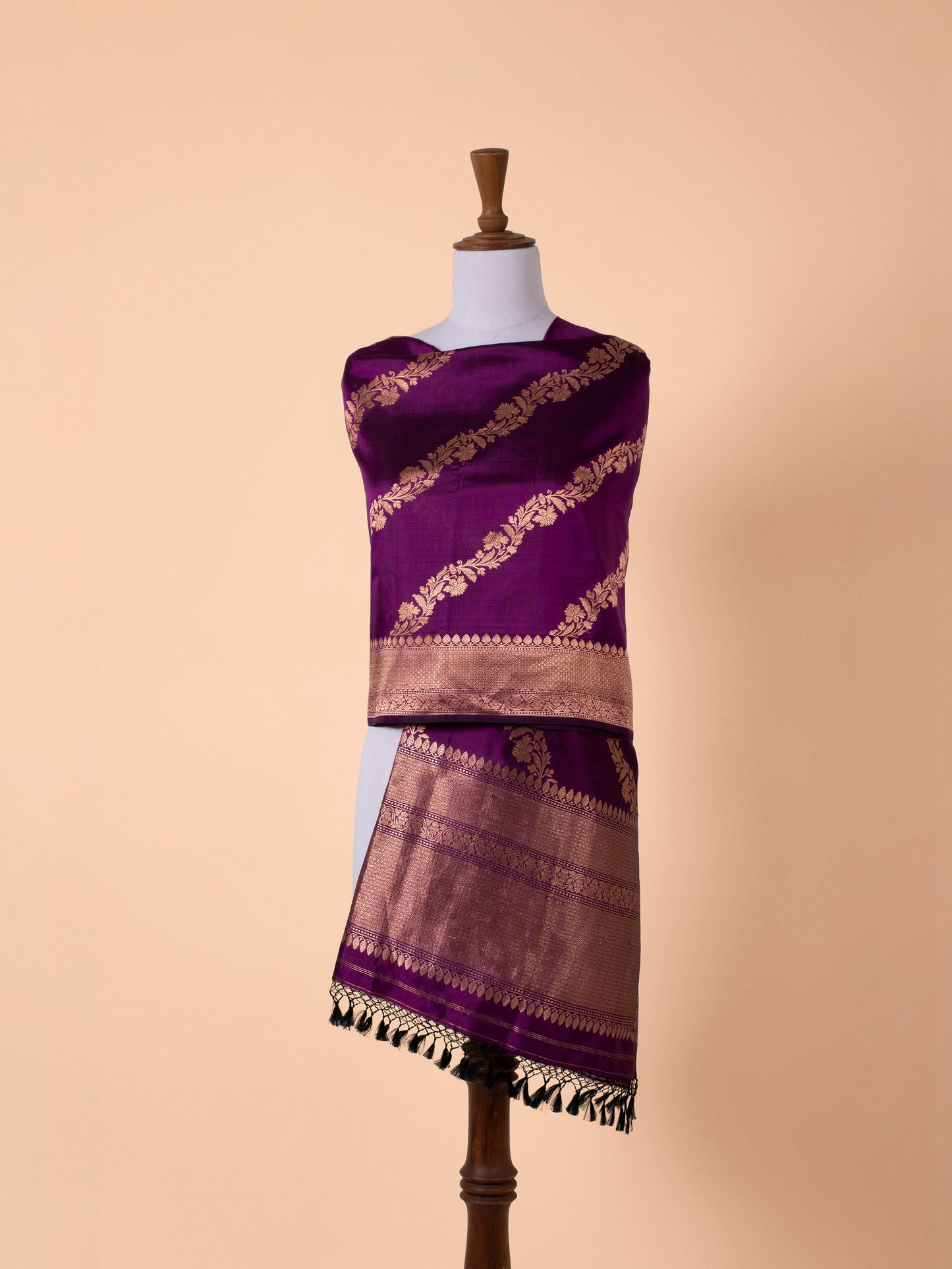 Handwoven Purple Silk Dupatta