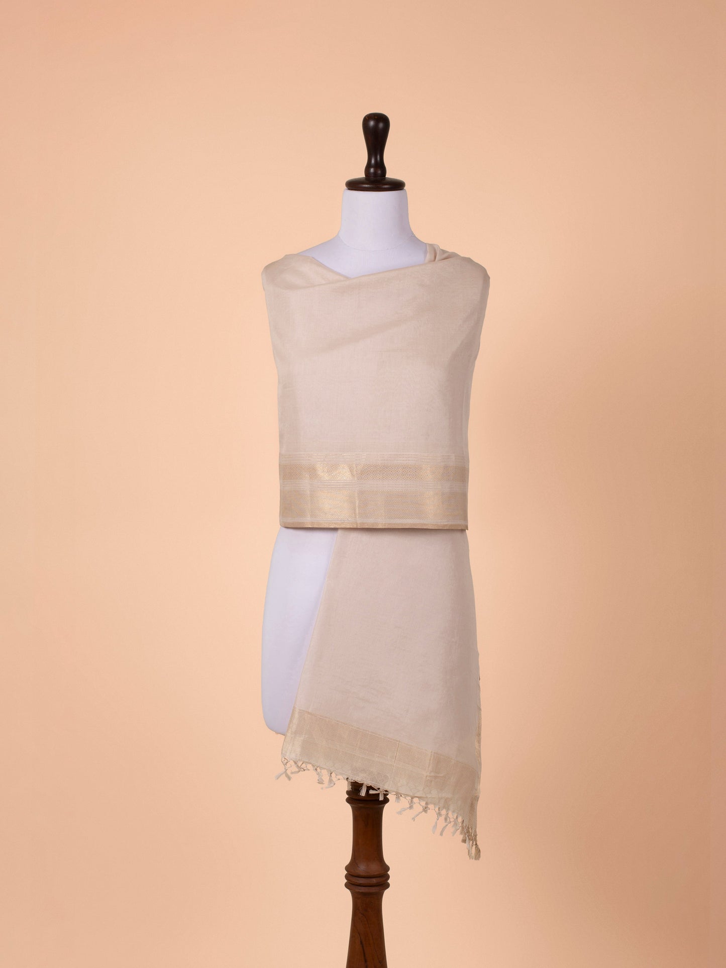 Handwoven Beige Tissue Organza Dupatta