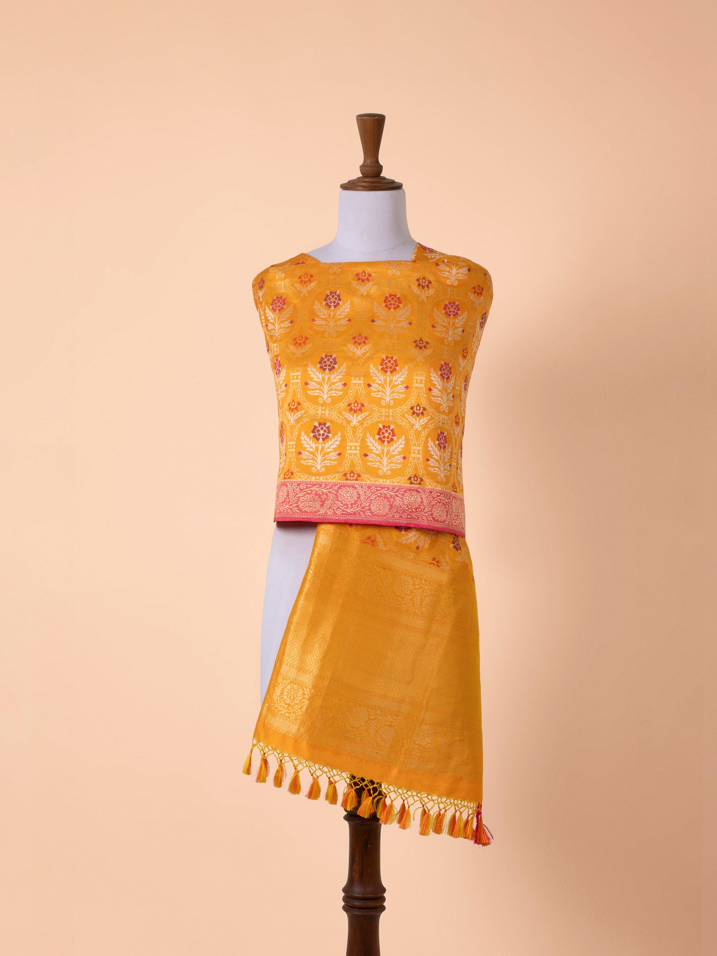 Handwoven Mustard Silk Dupatta