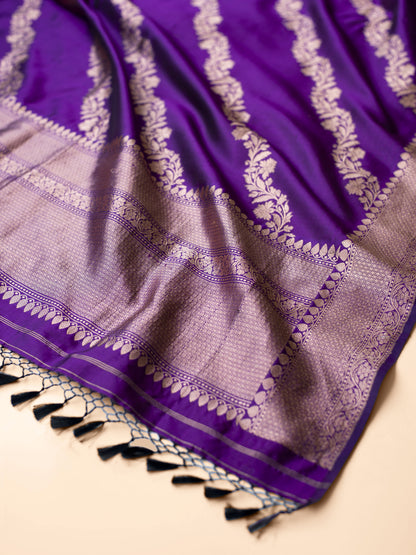 Handwoven Purple Silk Dupatta