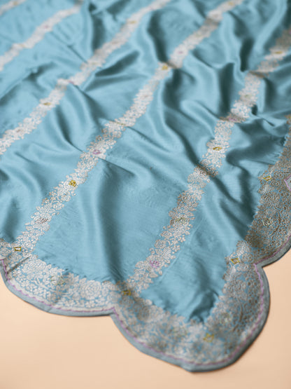 Handwoven Sea Green Silk Dupatta