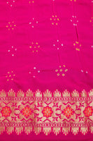 Handwoven Pink Bandhani Georgette Saree