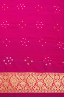 Handwoven Pink Bandhani Georgette Saree
