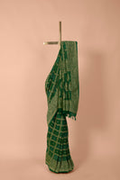 Handwoven Green Bandhani Georgette Saree