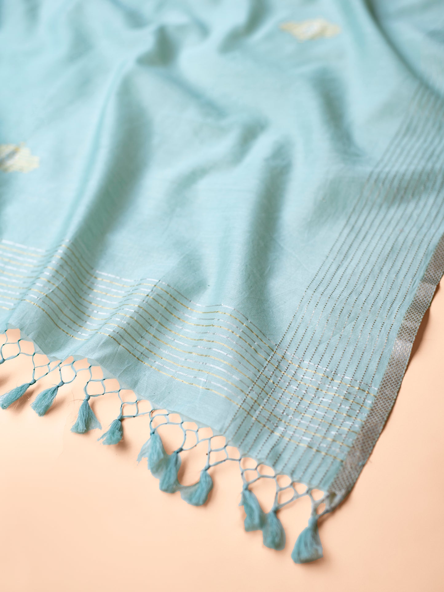 Handwoven Turquoise Blue Dupatta