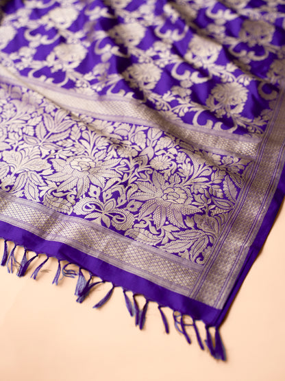 Handwoven Purple Silk Dupatta