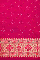 Handwoven Pink Bandhani Georgette Saree