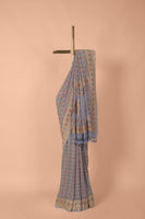 Handwoven Blue Bandhani Georgette Saree