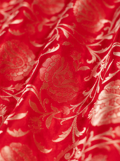 Handwoven Red Silk Fabric