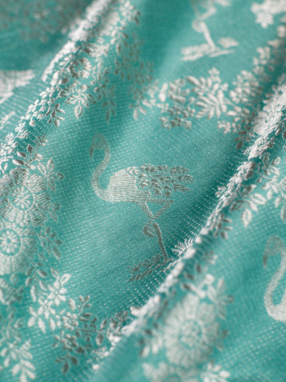 Handwoven Sea Green Silk Fabric