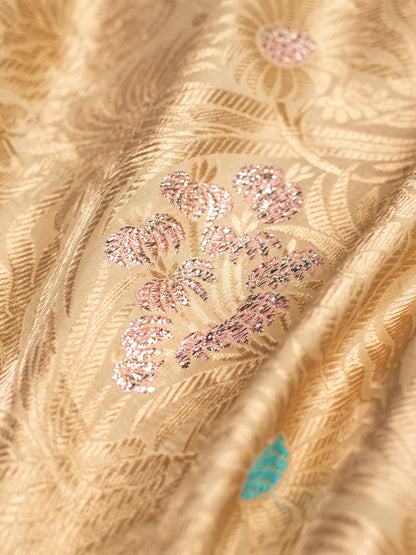 Handwoven Beige Silk Fabric