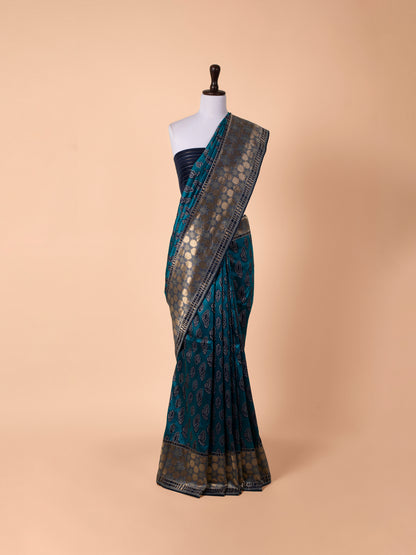 Handwoven Aqua Green Silk Saree