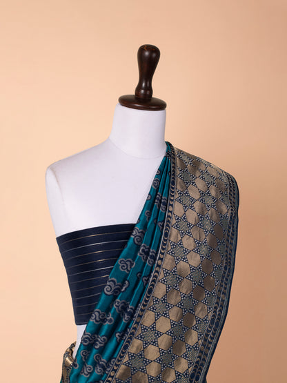 Handwoven Aqua Green Silk Saree