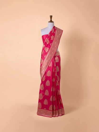 Handwoven Pink Silk Saree