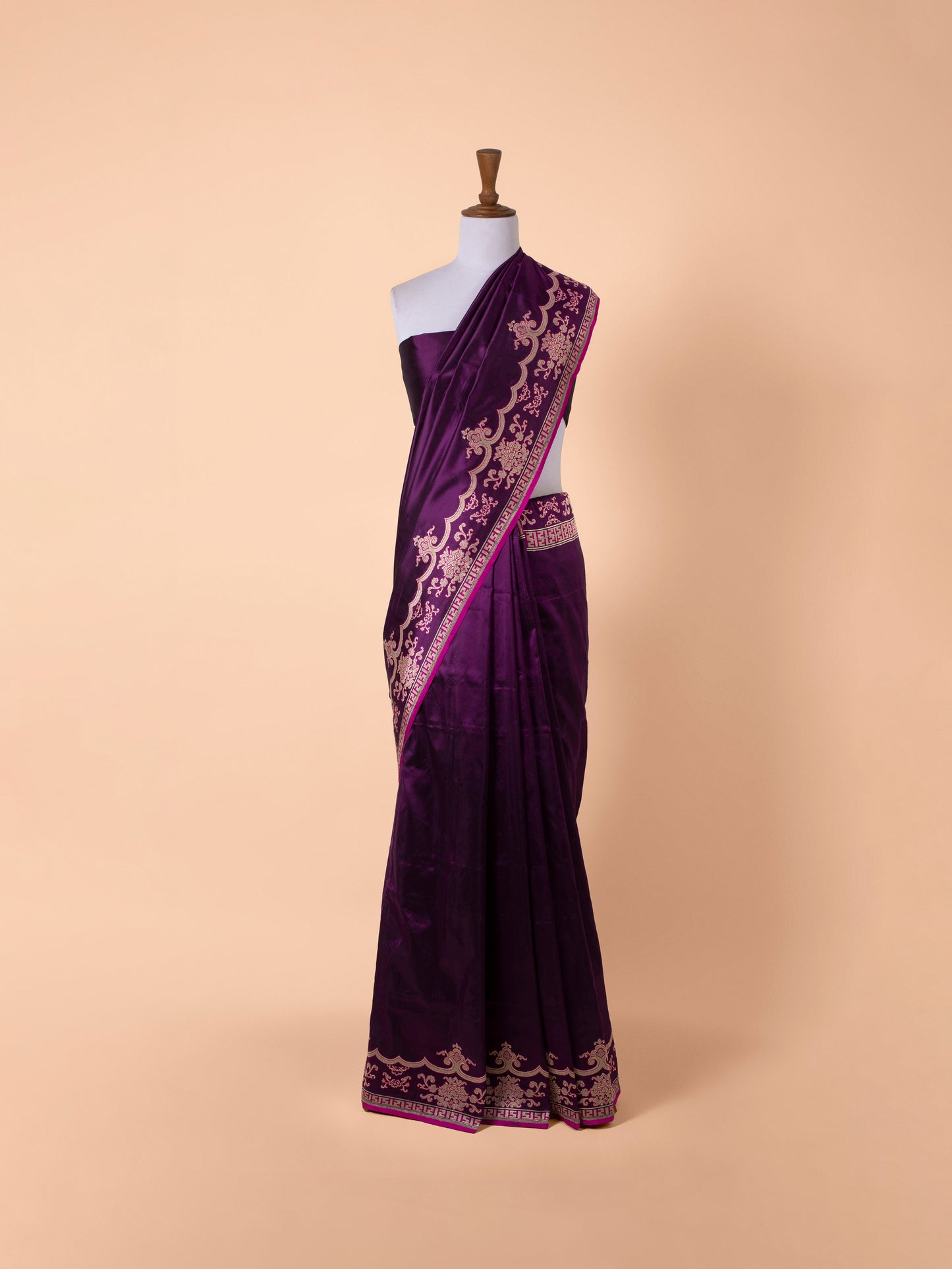 Handwoven Purple Silk Saree