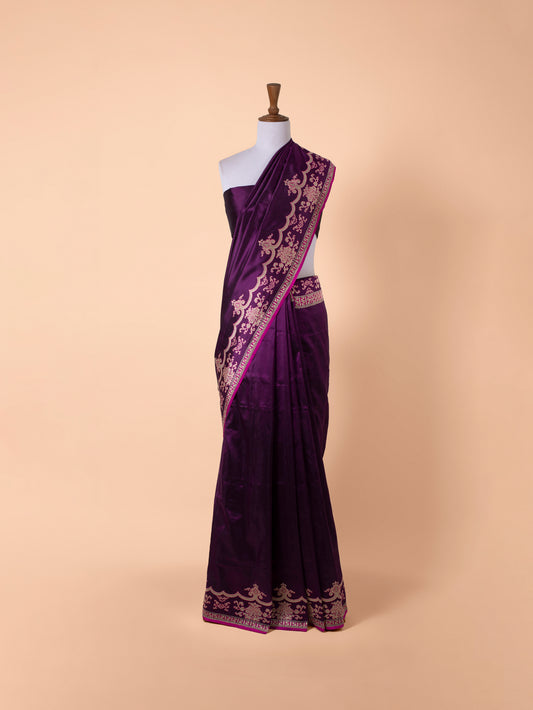 Handwoven Purple Silk Saree