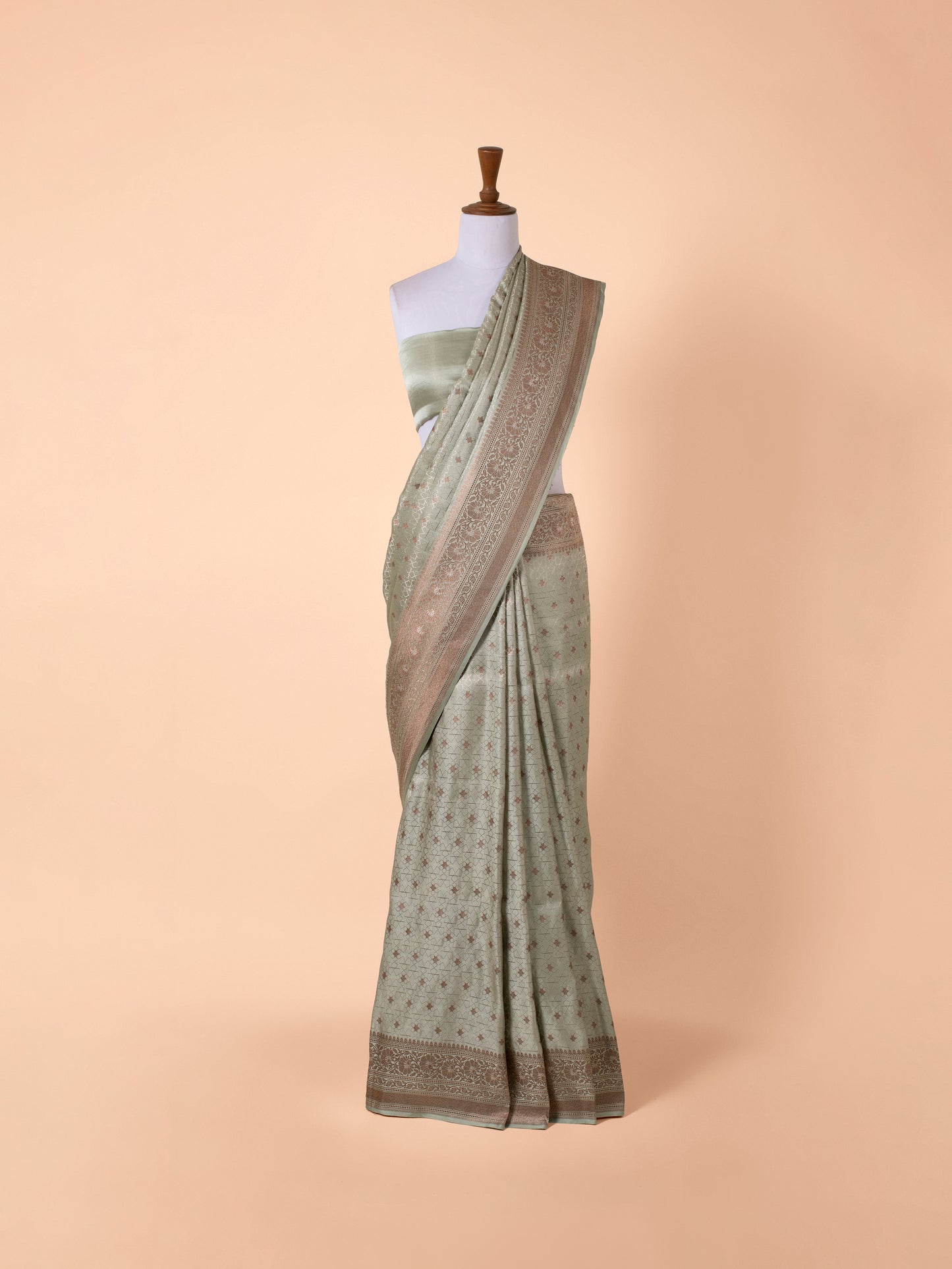 Handwoven Green Satin Silk Saree