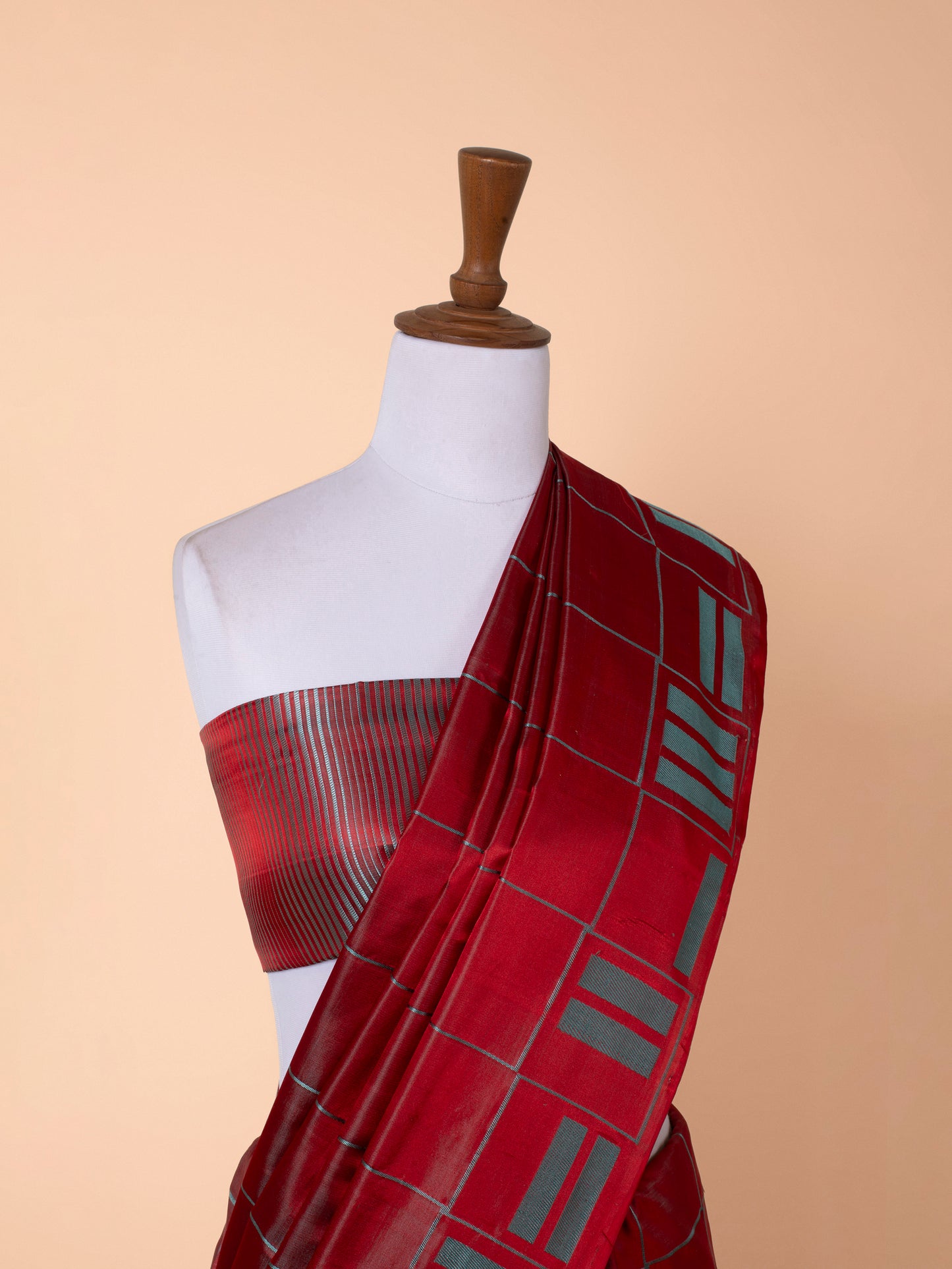 Handwoven Maroon Satin Silk Saree