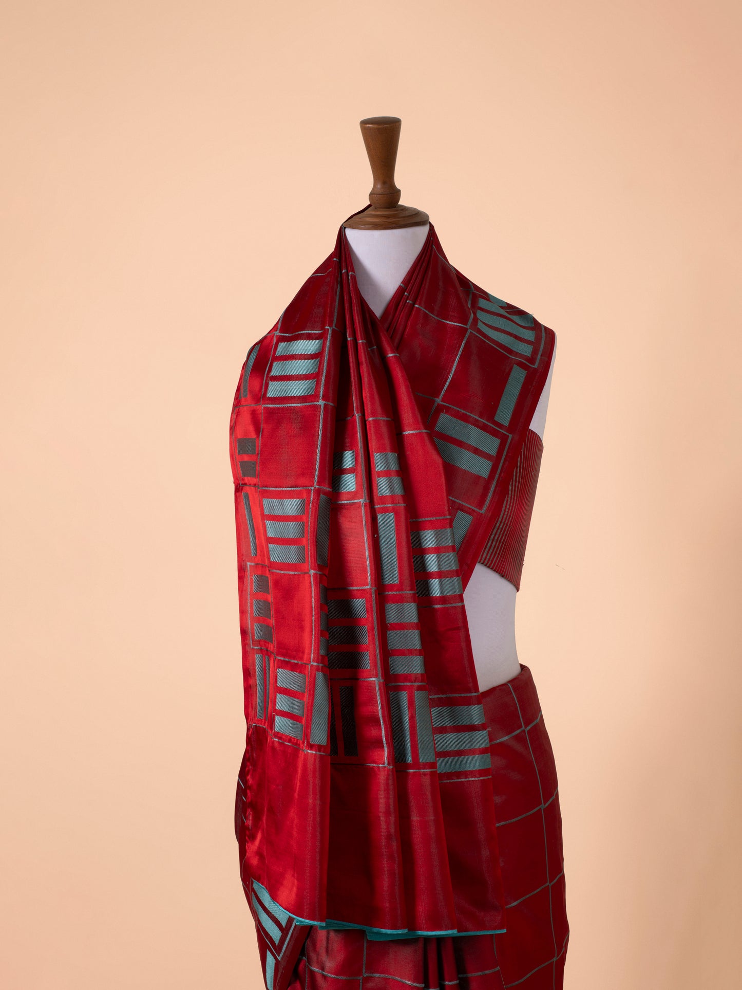 Handwoven Maroon Satin Silk Saree