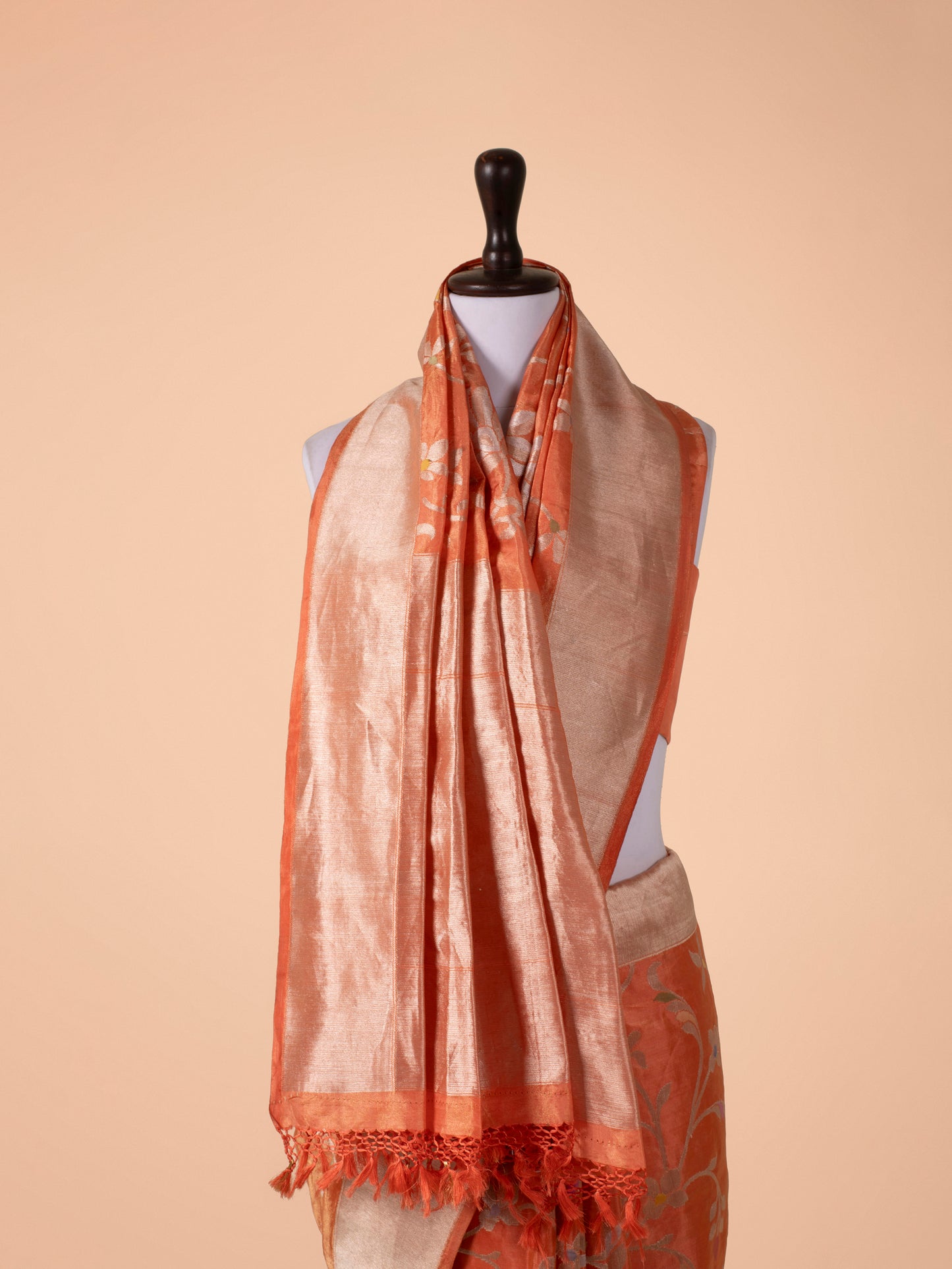 Handwoven Orange Silk Saree