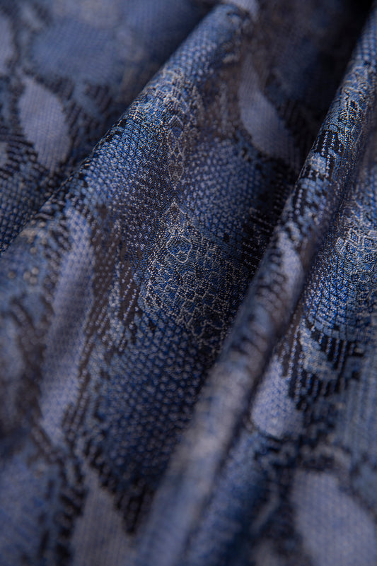 Handwoven Blue Satin Silk Fabric