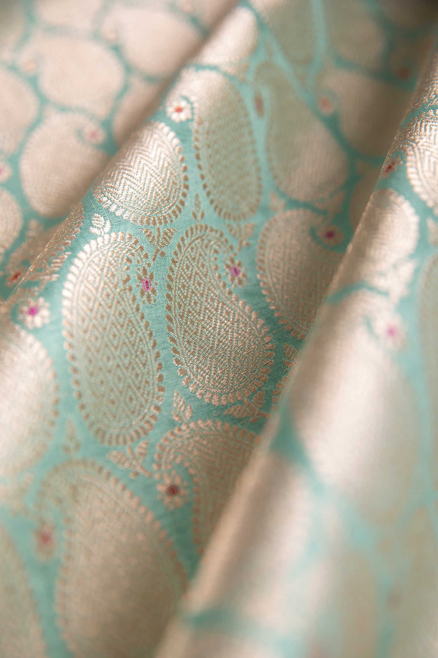 Handwoven Blue Silk Fabric