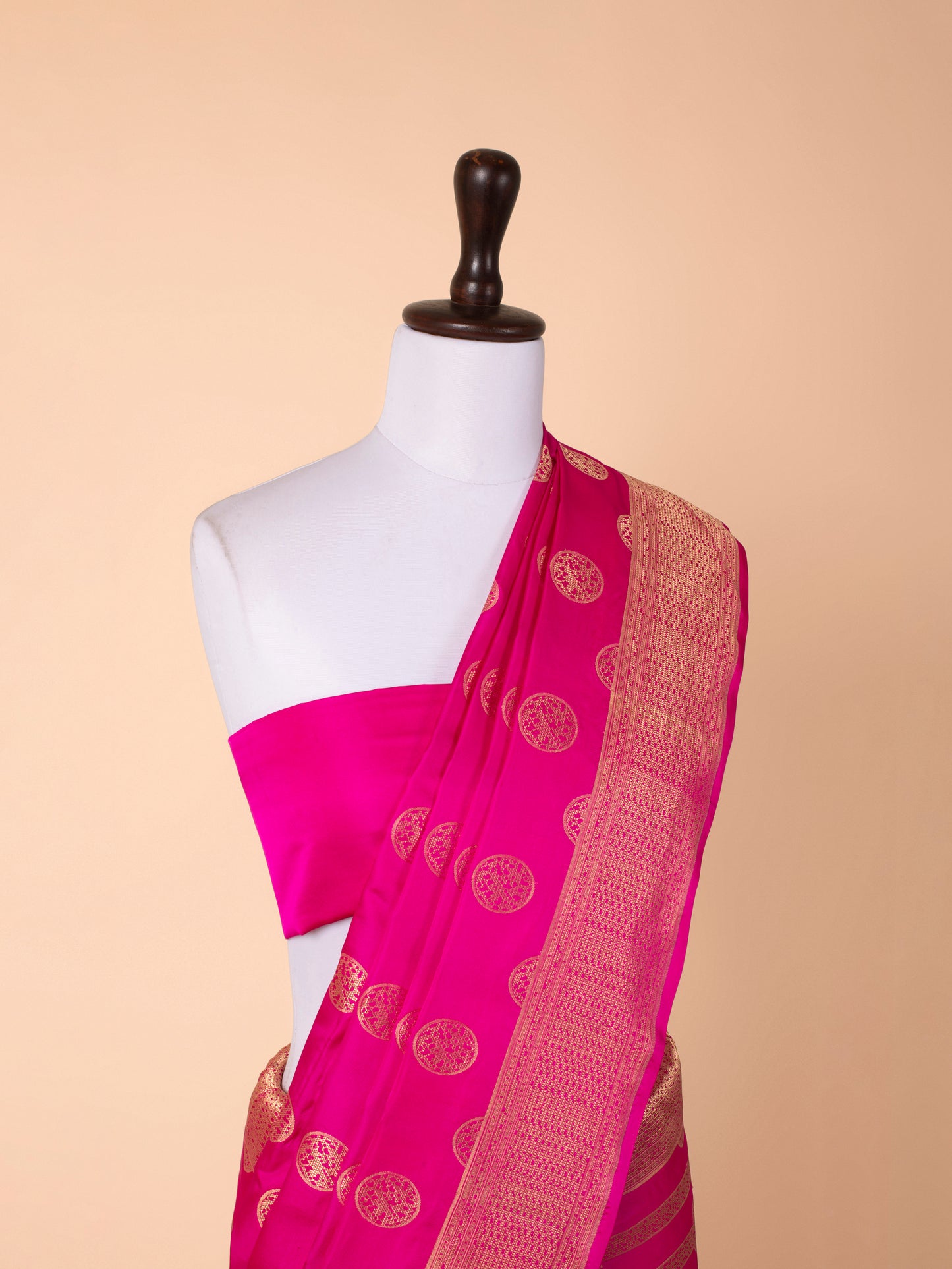 Handwoven Rani Pink Silk Saree