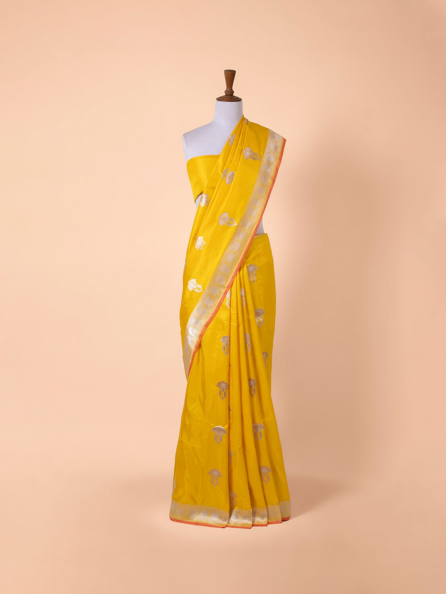 Handwoven Golden Silk Saree