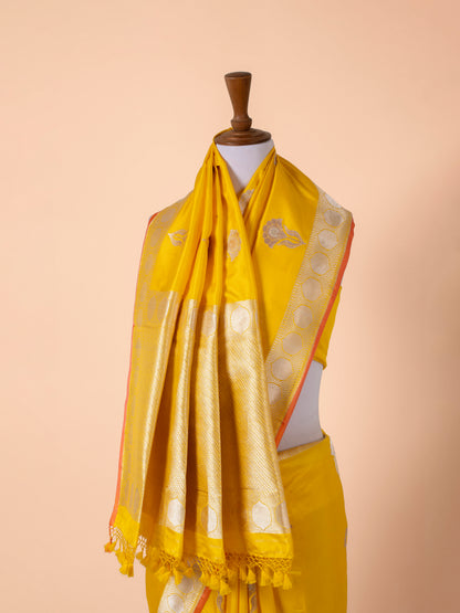 Handwoven Golden Silk Saree