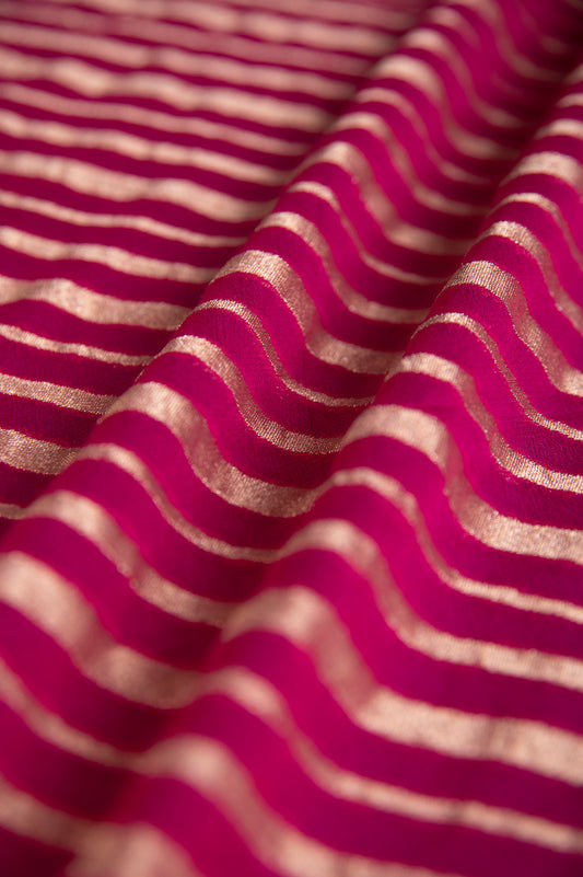 Handwoven Magenta Georgette Fabric