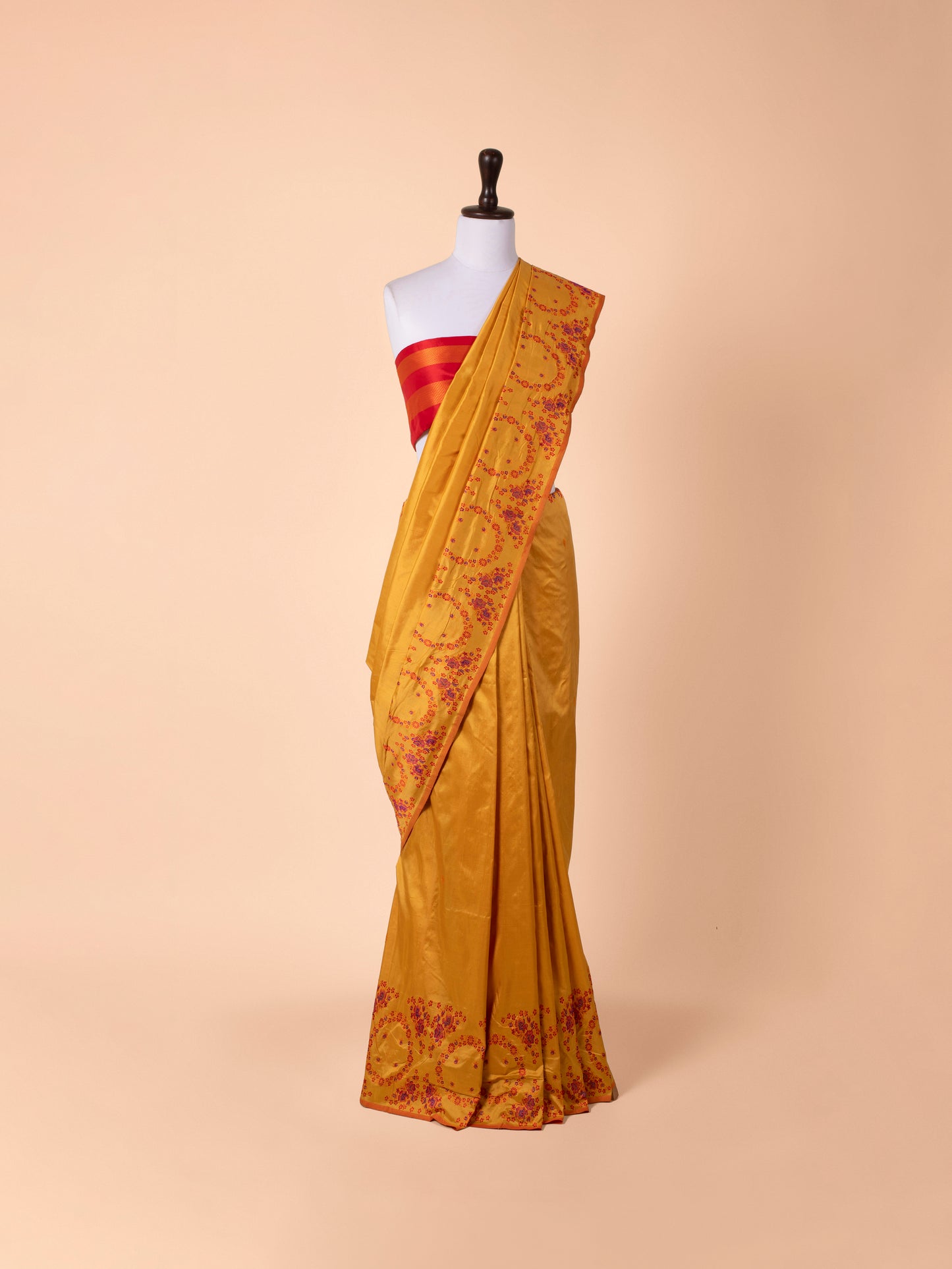 Handwoven Mustard Silk Saree