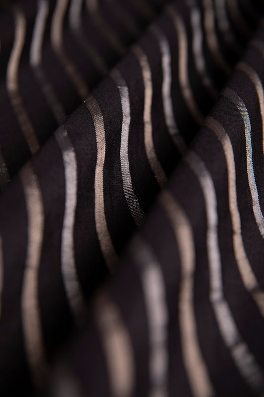 Handwoven Black Silk Fabric