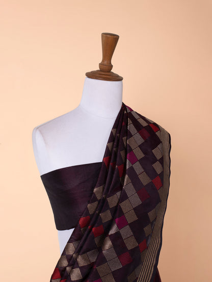 Handwoven Wine  Silk Saree