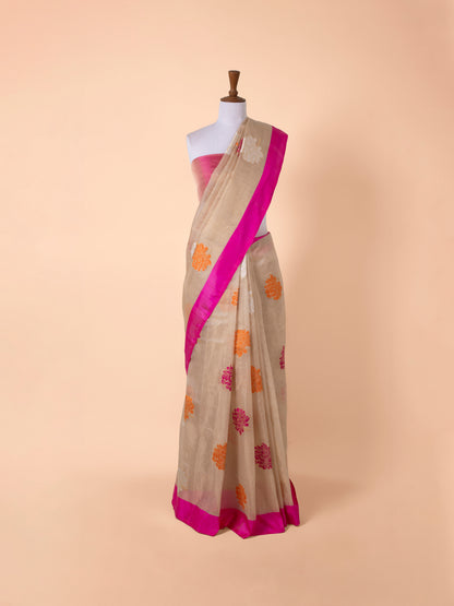 Handwoven Beige Silk Saree