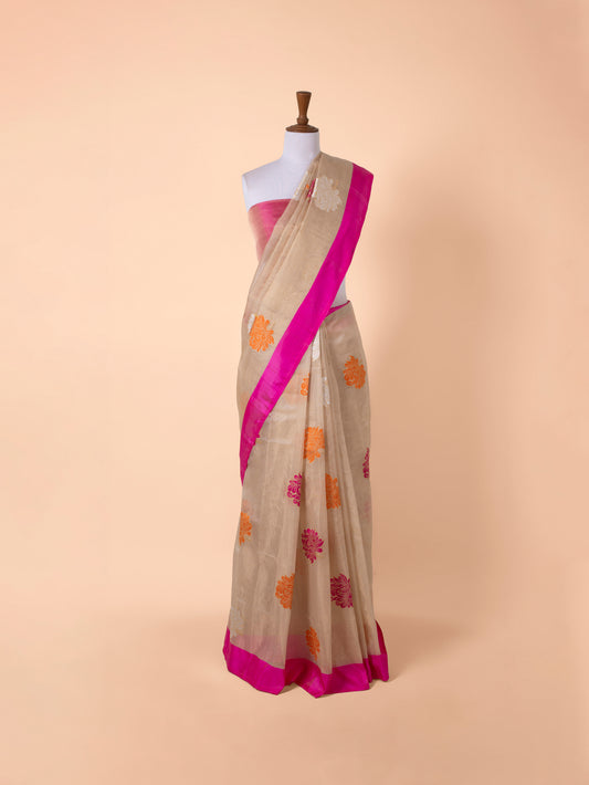 Handwoven Beige Silk Saree