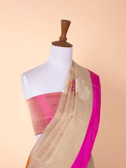 Handwoven Beige Silk Saree