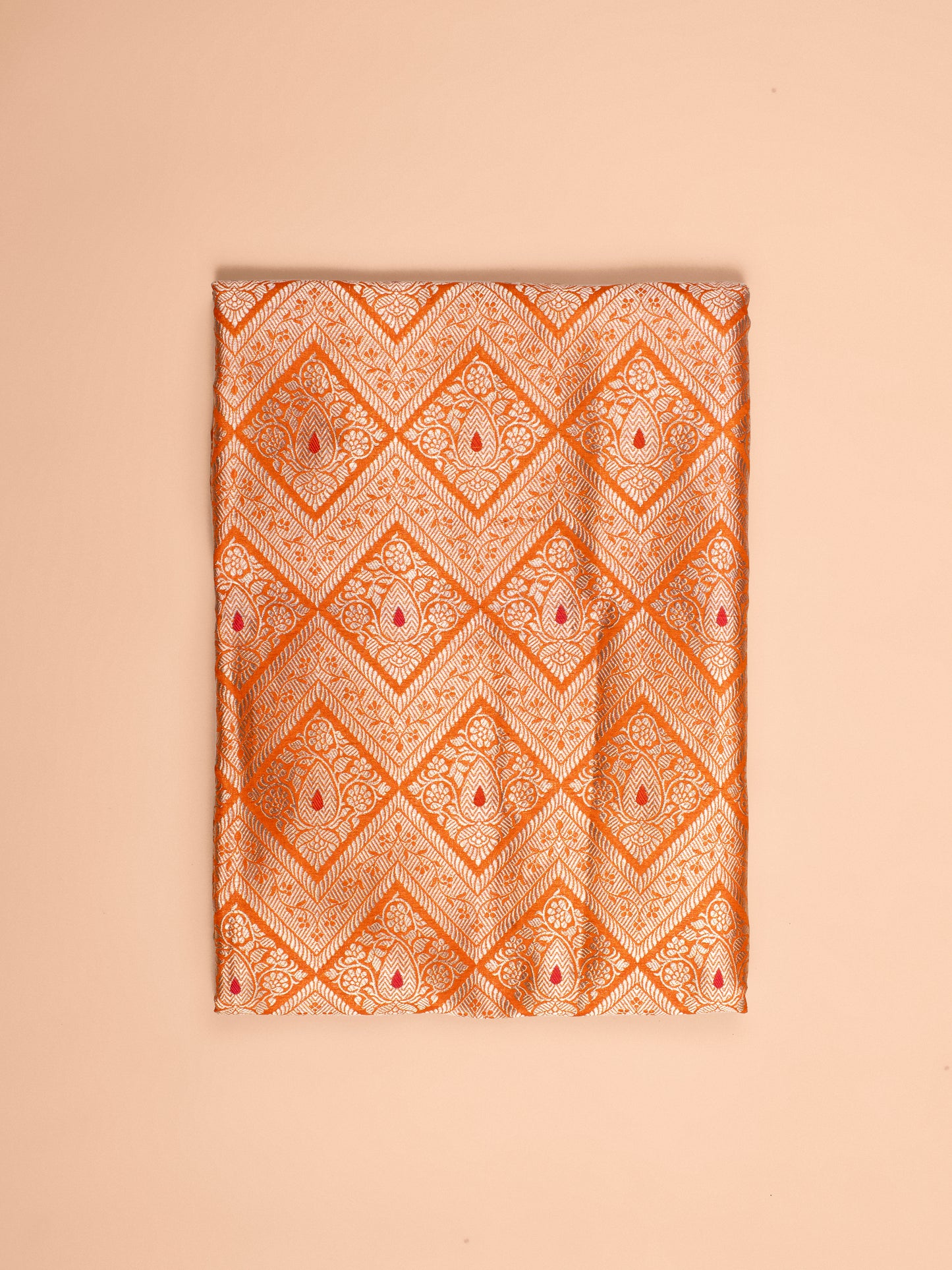 Handwoven Orange Silk Fabric