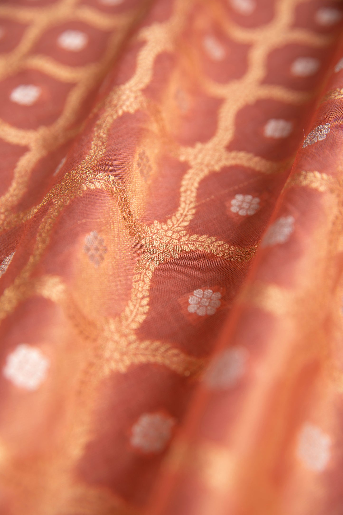 Handwoven Orange Tissue Fabric