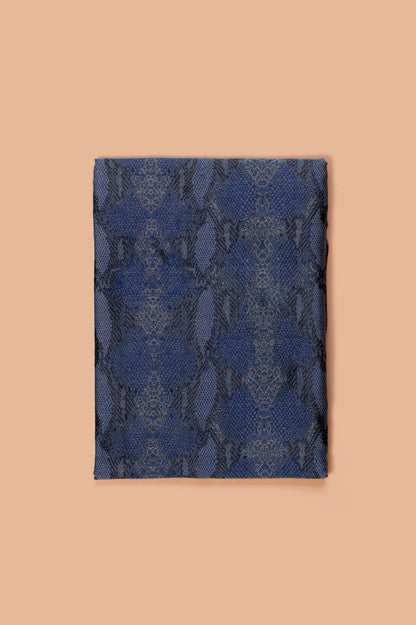 Handwoven Blue Satin Silk Fabric