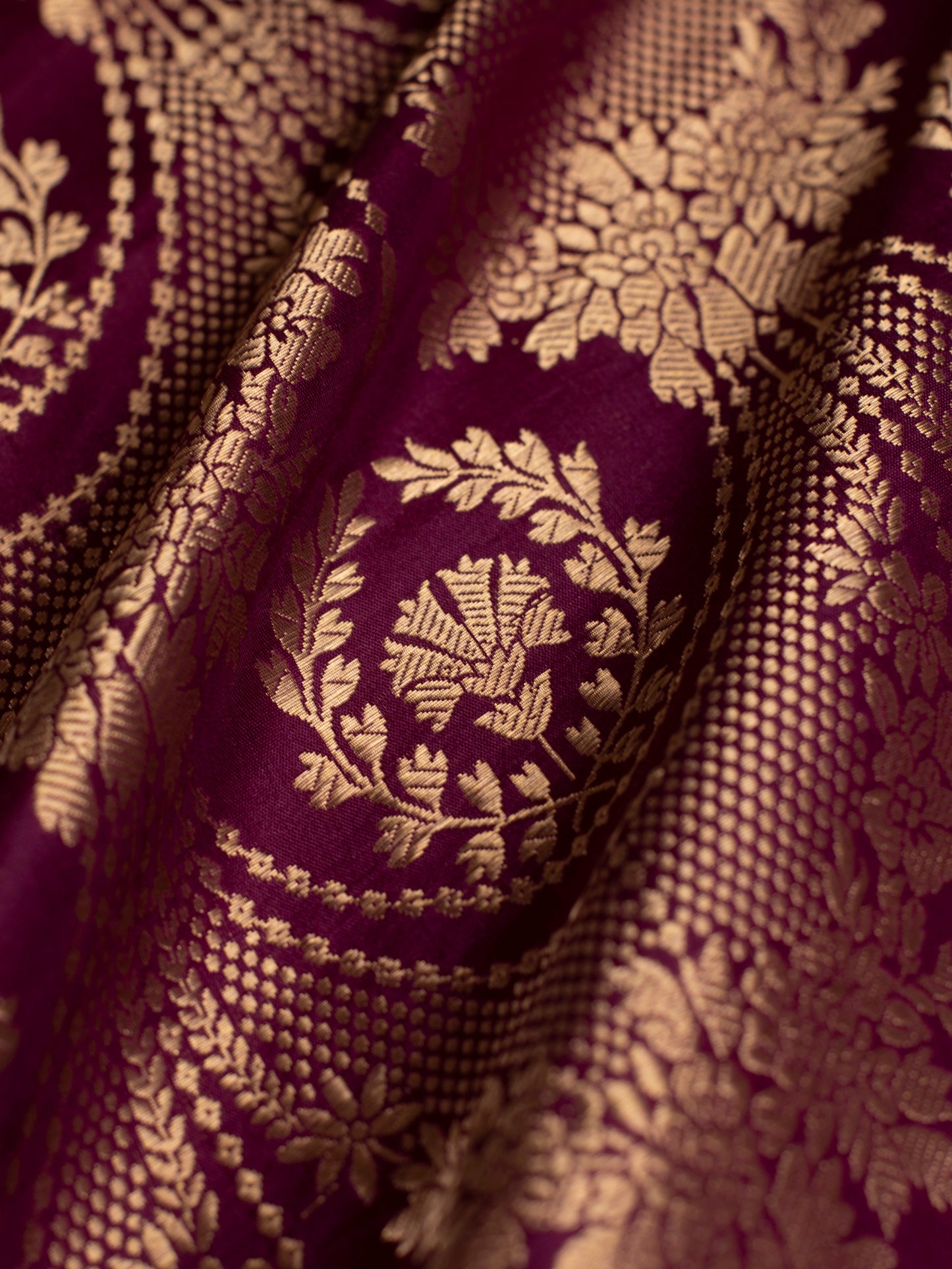 Handwoven Maroon Silk Fabric