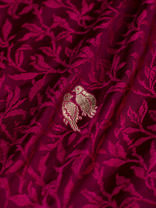 Handwoven Garnet Silk Fabric