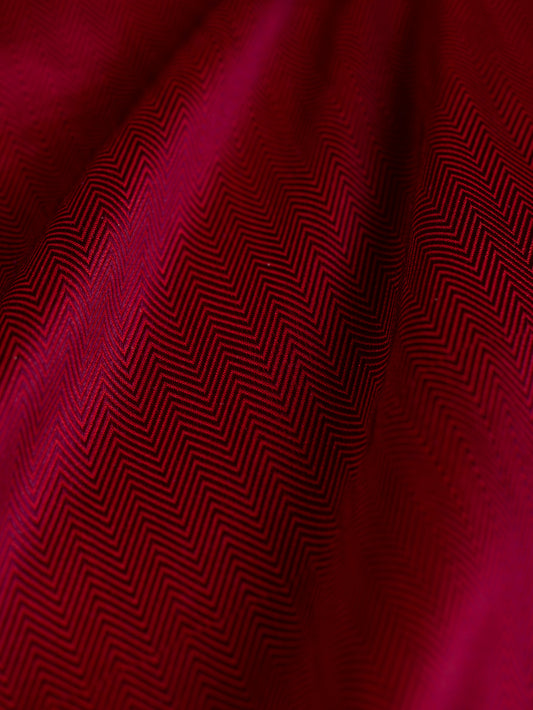 Handwoven Red Satin Silk  Fabric