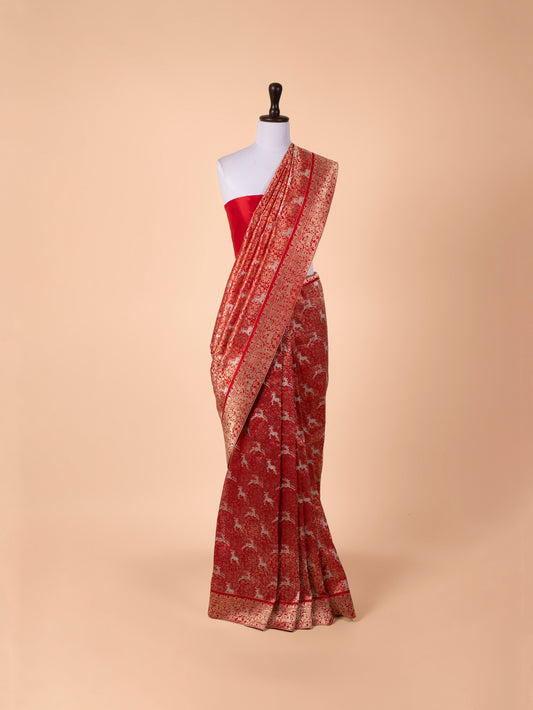 Handwoven Red Silk Saree