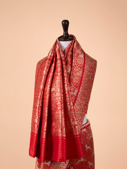 Handwoven Red Silk Saree