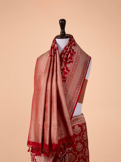 Handwoven Red Silk Saree