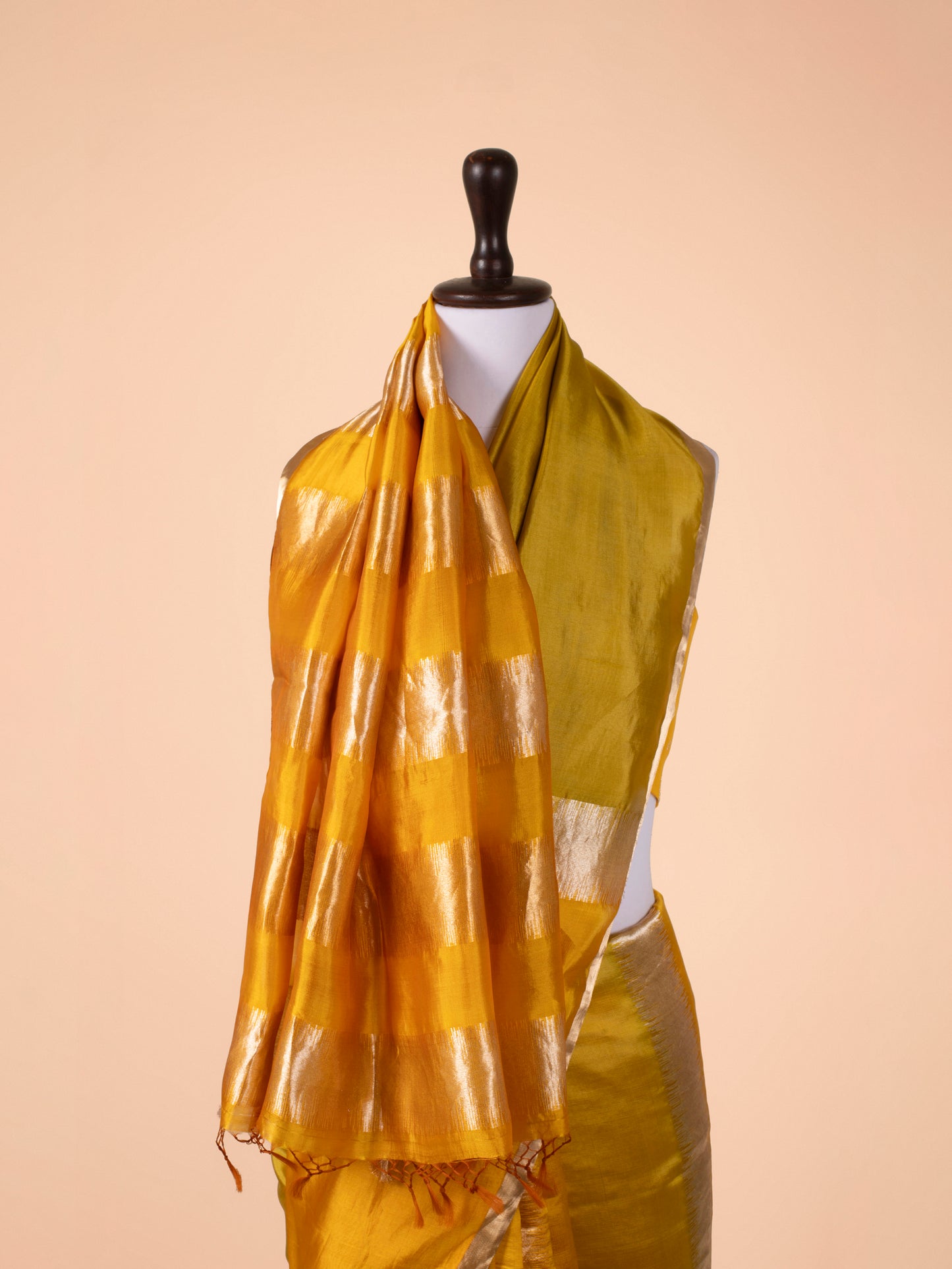 Handwoven Mustard Silk Saree